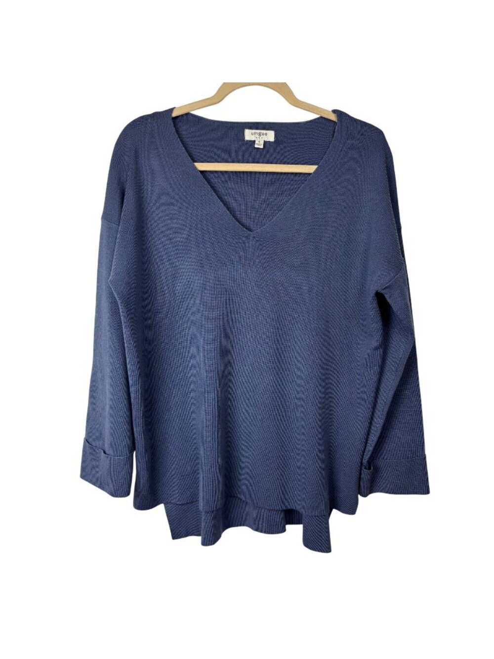✨3/$30 Umgee S Womens Navy Blue V-Neck Boxy Oversized Sweater Top